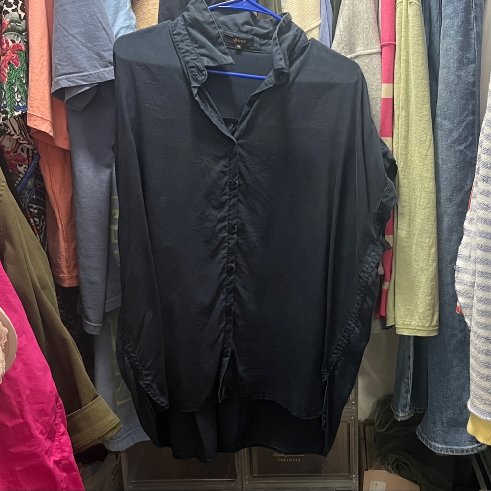 Quince Blue Collar Blouse